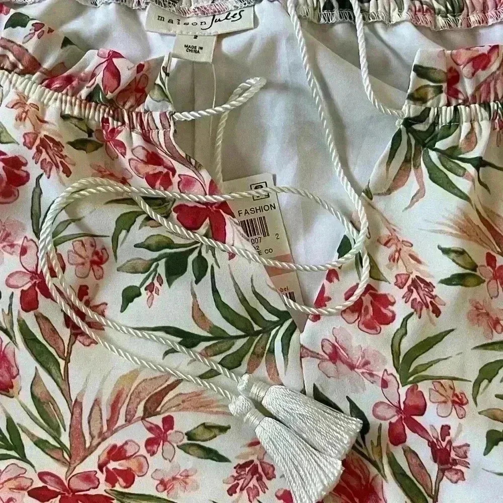 Maison Jules NWT Floral V-Neck Dress Size 2 - Picture 6 of 12
